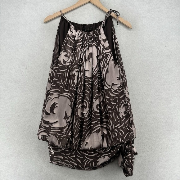 BCBGMaxAzria Chocolate and Cream Sleeveless Blouse - Picture 1 of 6